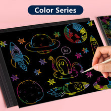 Load image into Gallery viewer, Scratch Art Painting Paper Card Kit Rainbow Color Cartoon Dinosaur Drawing Board Kids DIY Educational Toys Bithday Gift Toys