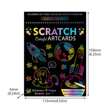 Load image into Gallery viewer, Scratch Art Painting Paper Card Kit Rainbow Color Cartoon Dinosaur Drawing Board Kids DIY Educational Toys Bithday Gift Toys
