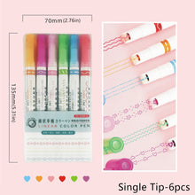 Load image into Gallery viewer, 3/6pcs Highlighter Pen Flowers Line Shaped Marker with Roller Curve Liner Marker for Writing Journaling Drawing Stationery