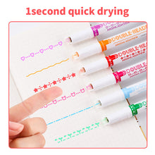 Load image into Gallery viewer, 3/6pcs Highlighter Pen Flowers Line Shaped Marker with Roller Curve Liner Marker for Writing Journaling Drawing Stationery