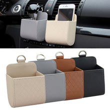 Load image into Gallery viewer, Leather Car Outlet Air Auto Vent Trash Box Car Storage Bag Hanging Storage Box Auto Mobile Phone Holder Orangnizer Hanging Box