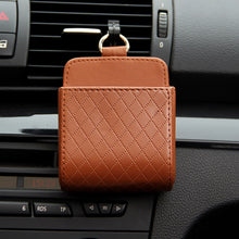 Load image into Gallery viewer, Leather Car Outlet Air Auto Vent Trash Box Car Storage Bag Hanging Storage Box Auto Mobile Phone Holder Orangnizer Hanging Box
