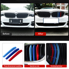 Load image into Gallery viewer, 3pcs/Set M Power Car Racing Front Grille Trim Strips For BMW E46 E90 E91 E92 E93 F30 E60 E61 F10 G30 G20 F07 F11 F18 Performance