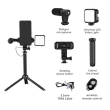 Load image into Gallery viewer, Camera Fill Light Microphone Mobile Phone Clip Multi-function Tripod Live Photography Multi-scene Applicable Tripod