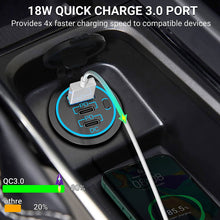 Load image into Gallery viewer, 78W Car Charger Socket 12V/24V Multiple USB Outlet Dual PD USB-C & QC3.0 Ports with Power Switch Fast Car Adapter