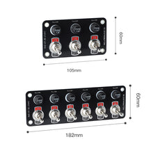 Load image into Gallery viewer, 3 Gang/6 Gang Toggle Switch Panel On/Off Rocker Toggle Switch with 10A Fuse Racing Cars RV Camper Marine Boat Yacht 12V/24V