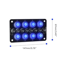 Load image into Gallery viewer, 8 Gang Rocker Switch Panel Car Replaceable Fuse Holder ON/Off Pre-Wired for Automotive Car Truck Marine Boat RV Auto Accessories
