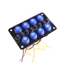 Load image into Gallery viewer, 8 Gang Rocker Switch Panel Car Replaceable Fuse Holder ON/Off Pre-Wired for Automotive Car Truck Marine Boat RV Auto Accessories
