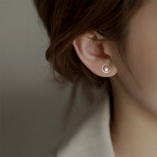Load image into Gallery viewer, Asymmetric Star Earrings Temperamental Silver Star Half-circle Hollow Ear Studs Stylish Earrings Jewelry for Women