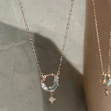 Load image into Gallery viewer, Blue Star Moon Necklace Fashion Temperamental Star Moon Collarbone Chain Necklace Women Jewelry Accessory