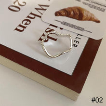 Load image into Gallery viewer, Hollow Woven Ring Beaded Ring Fashion Niche Opening Adjustable Ring Silver Alloy Ring Jewelry Accessory