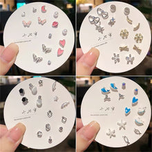 Load image into Gallery viewer, Exquisite Small One-week Earring Set Temperamental Simple Ear Studs Delicate Alloy Earrings Jewelry for Women