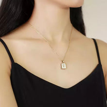 Load image into Gallery viewer, Stainless Steel Square Letter Necklace Fashion Creative Titanium Steel Letter Pendant Necklace Women Jewelry Accessory