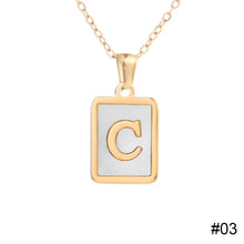 Load image into Gallery viewer, Stainless Steel Square Letter Necklace Fashion Creative Titanium Steel Letter Pendant Necklace Women Jewelry Accessory