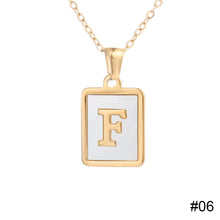 Load image into Gallery viewer, Stainless Steel Square Letter Necklace Fashion Creative Titanium Steel Letter Pendant Necklace Women Jewelry Accessory