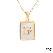 Load image into Gallery viewer, Stainless Steel Square Letter Necklace Fashion Creative Titanium Steel Letter Pendant Necklace Women Jewelry Accessory