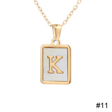Load image into Gallery viewer, Stainless Steel Square Letter Necklace Fashion Creative Titanium Steel Letter Pendant Necklace Women Jewelry Accessory