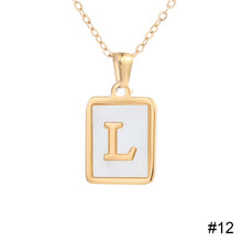 Load image into Gallery viewer, Stainless Steel Square Letter Necklace Fashion Creative Titanium Steel Letter Pendant Necklace Women Jewelry Accessory