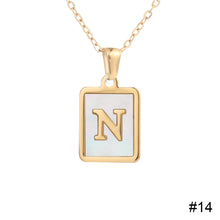Load image into Gallery viewer, Stainless Steel Square Letter Necklace Fashion Creative Titanium Steel Letter Pendant Necklace Women Jewelry Accessory