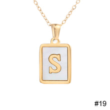 Load image into Gallery viewer, Stainless Steel Square Letter Necklace Fashion Creative Titanium Steel Letter Pendant Necklace Women Jewelry Accessory