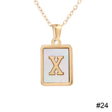 Load image into Gallery viewer, Stainless Steel Square Letter Necklace Fashion Creative Titanium Steel Letter Pendant Necklace Women Jewelry Accessory