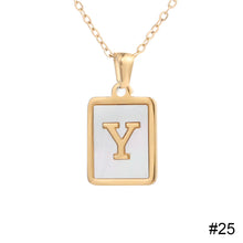 Load image into Gallery viewer, Stainless Steel Square Letter Necklace Fashion Creative Titanium Steel Letter Pendant Necklace Women Jewelry Accessory
