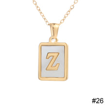 Load image into Gallery viewer, Stainless Steel Square Letter Necklace Fashion Creative Titanium Steel Letter Pendant Necklace Women Jewelry Accessory