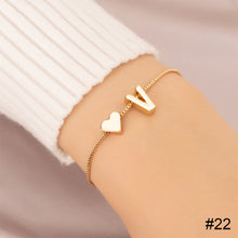 Load image into Gallery viewer, Simple Fashion Love Letter Bracelet Retro Adjustable Alloy Letter Bracelet Women Hand Jewelry Accessory