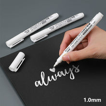 Load image into Gallery viewer, 1mm White Marker Pen Creative Ink Gel Pen Oily Waterproof Highlight Pens for Student Drawing Painting Graffiti Art Writing Stationery Supplies