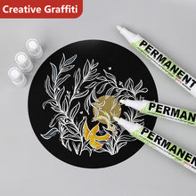 Load image into Gallery viewer, 3mm White Marker Pen Creative Ink Gel Pen Oily Waterproof Highlight Pens for Student Drawing Painting Graffiti Art Writing Stationery Supplies