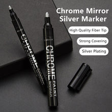 Load image into Gallery viewer, 1Pcs 0.7/1/3mm Electroplating Chrome Mirror Marker Silver Liquid Hand-repair Chrome-plated Metal Waterproof Pen Craftwork Paint Pen for Cards Posters Rock Mugs