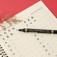 Load image into Gallery viewer, 3 pcs/lot Double head Hand Lettering Pens Black Ink Calligraphy Brush Pens Set Chinese Words Learning Stationery for Beginners Art Supplies