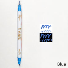 Load image into Gallery viewer, 10 Colors Double Head Fine Point Brush Metallic Marker Pens Calligraphy Brush Pens Set for Painting Drawing Art Learning Stationery