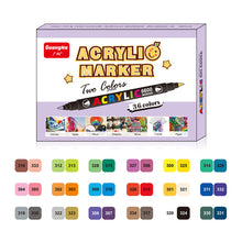 Load image into Gallery viewer, 36 Colors Sketching Marker Set Double Head Acrylic Paint Pens Dual Brush Set for Calligraphy Painting Drawing DIY Graffiti Art Supplies