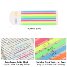 Load image into Gallery viewer, 160Pcs Color Stickers Transparent Fluorescent Index Tabs Sticky Note Label Stationery PET Children Gifts School Office Supplies