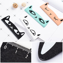 Load image into Gallery viewer, 15cm Cute Kawaii Black Cat Kitten Straight Ruler Kitten Wooden Ruler for Student Drawing Measuring Office Ruler Stationery School Supplies