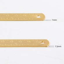 Load image into Gallery viewer, Vintage Brass Straight Ruler Metal Triangle Ruler Protractor 12/15cm Measuring Tool for Students Creative Stationery School Supplies