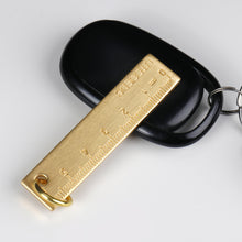 Load image into Gallery viewer, 6cm Mini Copper Ruller Vintage Brass Metal Straight Ruler Key Pendant Measuring Tool Father's Day Dad Birthday Gifts