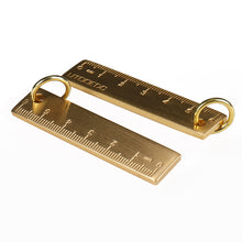 Load image into Gallery viewer, 6cm Mini Copper Ruller Vintage Brass Metal Straight Ruler Key Pendant Measuring Tool Father's Day Dad Birthday Gifts