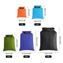Load image into Gallery viewer, 5pcs Outdoor Swimming Waterproof Dry Bag Beach Buckled Storage Sack Camping Rafting Snorkeling Bags With Adjustable Strap Hook