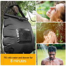 Load image into Gallery viewer, 20L Outdoor Water Bags Camping Hiking Solar Shower Bag Heating Camping Shower Climbing Hydration Bag Hose Switchable Shower Head