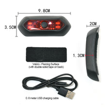 Load image into Gallery viewer, 4 Led Helmet Rechargeable Motorcycle Bicycle Taillight Warning Light High Bright Flashing Waterproof with 3 Modes USB Light