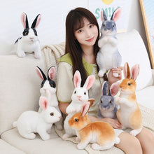 Load image into Gallery viewer, Realistic Cute White Plush Rabbits Lifelike Animal Photo Props Bunny Simulation Rabbit Toy Model Birthday Gift