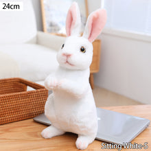 Load image into Gallery viewer, Realistic Cute White Plush Rabbits Lifelike Animal Photo Props Bunny Simulation Rabbit Toy Model Birthday Gift