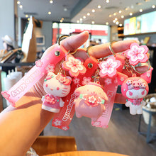 Load image into Gallery viewer, Cute Sanrio Hello Kitty Keychain Kawaii Cartoon My Melody Kuromi Cinnamoroll Plush Key Ring Bags Pendant Ornaments Jewelry Gifts