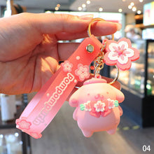 Load image into Gallery viewer, Cute Sanrio Hello Kitty Keychain Kawaii Cartoon My Melody Kuromi Cinnamoroll Plush Key Ring Bags Pendant Ornaments Jewelry Gifts