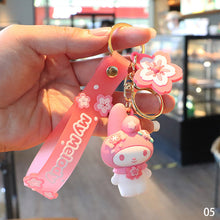 Load image into Gallery viewer, Cute Sanrio Hello Kitty Keychain Kawaii Cartoon My Melody Kuromi Cinnamoroll Plush Key Ring Bags Pendant Ornaments Jewelry Gifts