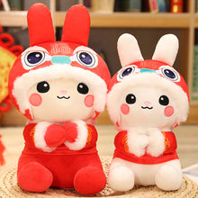 Load image into Gallery viewer, 2023 New Year Tang Suit Chinese Style Rabbit Plush Toy Soft Lucky Bunny Stuffed Doll Mascot Collection Christmas Gift