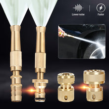 Load image into Gallery viewer, 2Pcs Car High Pressure Water Spray Gun Spray Nozzle Washing Machine Nozzle with Quick-connect Connector Metal Brass Lawn Garden Hose Pipe