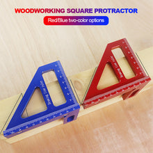 Load image into Gallery viewer, Woodworking Square Protractor 45° 90° Miter Aluminum Alloy Triangle Ruler High Precision Layout Measuring Tool for Engineer Carpenter